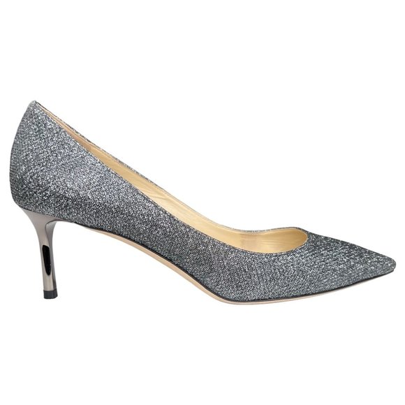 Jimmy Choo Romy Lame Glitter Pointed Toe Heel Pumps - Picture 1 of 10